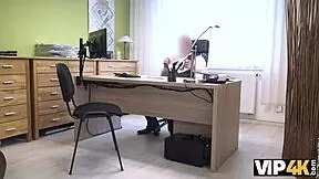 Unemployed Brunette Has No Choice But to Undress in Vip4k Casting Interview for Cash