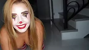 Agatha Vega dressed as creepy clown gets fucked hard by Christian Clay
