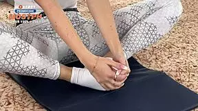 After her intense workout, the athletic girl experiences double penetration in her tight pussy, ending with cum in her mouth.