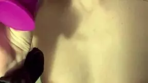 Tiny amateur tries a giant dildo ride in her tight space, reaching climax and soaking panties.