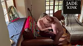 the submissive girlfriend got fucked on the couch, ending with a pussy creampie