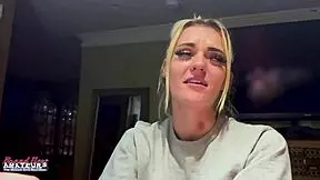 Skinny blonde cutie sassy sucks a cock