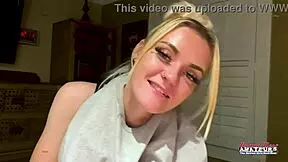 Skinny blonde cutie sassy sucks a cock