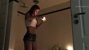 bathroom voyeur catches petite teen with small tits in sexy homemade fantasy