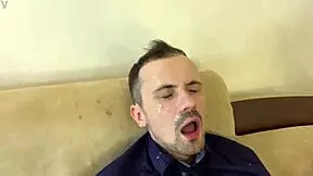 Reckless perverts humiliate teacher with double spit femdom all over his face in dirty talk