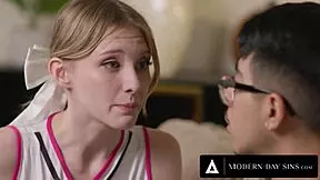 Petite Cheerleader Melody Marks Loses Virginity to Nerd in Bet