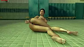 Edwina cums on soles with anal toys