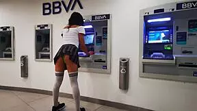 Trans woman flashes on the cablebus exhibit.