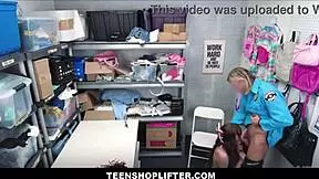 Hot petite 18+ cheerleader alex blake caught shoplifting makes sex deal with big cock guard ryan mclane