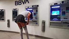 Trans woman flashes on the cablebus exhibit.