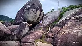 Adorable girl delivers deep blowjob and intense pussy play in public POV