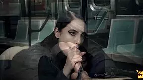 beautiful stranger sucked me in train - mollyredwolf sloppy blowjob 😍