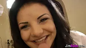 Euro teen in stockings sucks old man's big cock hard.