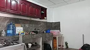 my friend's sister preparing a very tasty dinner for me