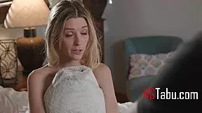 Blonde teen gets sensual pussy fucking from old stepdaddy in the garden