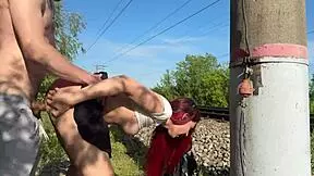 Submissive Wife Gets Spanked And Fisted At Public Subway Station