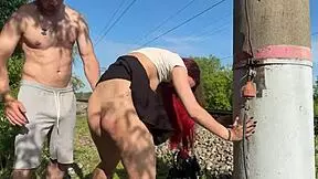 Submissive Wife Gets Spanked And Fisted At Public Subway Station