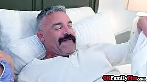 big tits milf fucks husband in foursome with petite stepdaughter and dude 😏