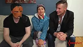 Busty teen anal submissive gets deep ramming in group bondage