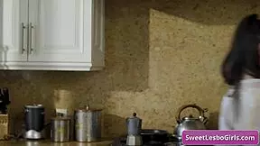 queenie sateen and allison rey, lovely girls, enjoy wet kisses and more on the couch