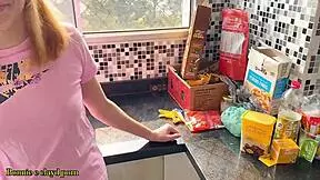 i caught the petite latina teen in the kitchen and bent her over for doggystyle fucking