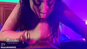 Brazilian Latina babe chokes on big black cock in sloppy POV deepthroat