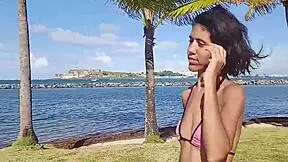 She Shouts, 'Stripping On The Public Beach X2!'