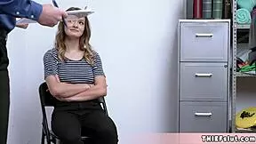 The Skinny Teen Shoplifter Gets Caught And Her Pussy Is Roughly Destroyed By The Mall Cop In Doggystyle