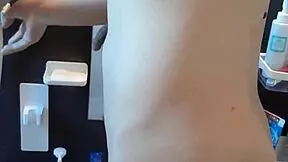 muscular handsome guy enjoys his shower time