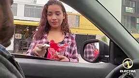 petite venezuelan transitions from street selling to naked cleaning