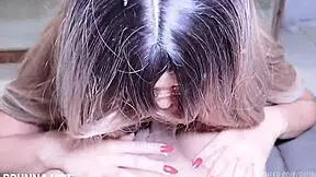 This girl from the job is giving a blowjob without a condom to the old guy