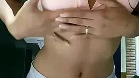 Why is this hot petite girl in a miniskirt fucking her horny pussy?