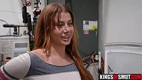 The stepdaughter walked in and caught him fucking her best friend hard