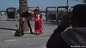 What is curvy petite euro babe doing on streets?