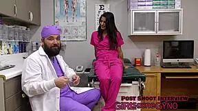 Misty Addams Endures First Gyno Exam by Neighbors with Fingering Anal and Humiliation