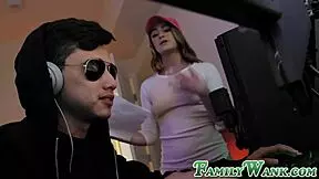 Cute teen 18+ kenzie madison gives sloppy blowjob to stepbrother