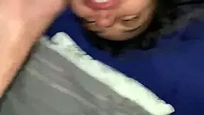 teen getting a facial right on her glasses