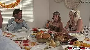 Blonde Bisexual Teen Stepsisters Sharing Big Cock.