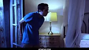 furtive fornication where brunette teen gets fingered, licked, and sucked in interracial scene