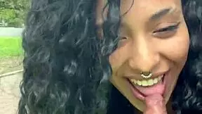 drinking cum in a busy buenos aires park during daylight