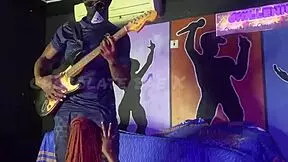 Sexy African Teen Stripper Sucks Cock During Performance, Feeling Groupie Love