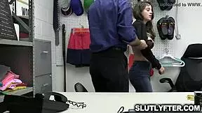 Spoiled brat Maddy May gets serious dick from behind at the office, deepthroating and doggystyle