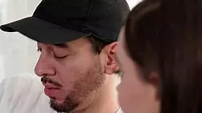 Naughty petite teen distracted by massive cock