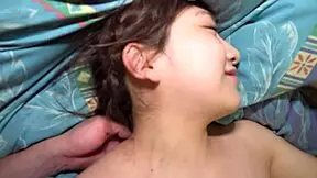 134cm japanese girl gets filmed after gymnastics class in bedroom