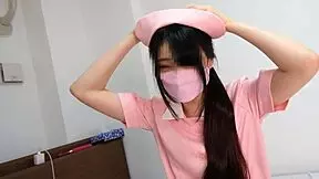 Nurse in Cosplay Gives Intense Handjob and Footjob with Rubber Gloves!