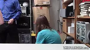 hot shoplifting goth teen fucked in front of her geeky boyfriend