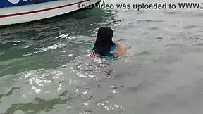 Latina Gordita With Biggest Ass On The Beach.