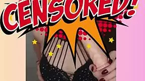 redhead performs real strip tease in sheer lingerie