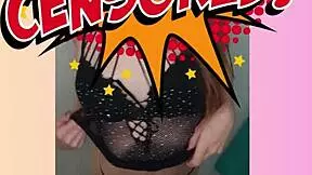 redhead performs real strip tease in sheer lingerie