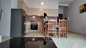 Stepmom shocked by stepsons huge dick in kitchen